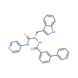 O=C(N[C@@H](Cc1c[nH]c2ccccc12)C(=O)Nc1ccncc1)c1cccc(-c2ccccc2)c1 ZINC000096930116