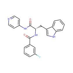 O=C(N[C@@H](Cc1c[nH]c2ccccc12)C(=O)Nc1ccncc1)c1cccc(F)c1 ZINC000096931532