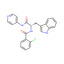 O=C(N[C@@H](Cc1c[nH]c2ccccc12)C(=O)Nc1ccncc1)c1ccccc1Cl ZINC000060796210