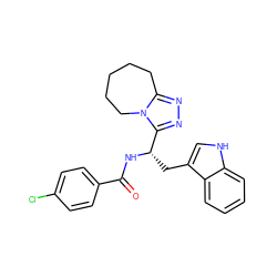 O=C(N[C@@H](Cc1c[nH]c2ccccc12)c1nnc2n1CCCCC2)c1ccc(Cl)cc1 ZINC000003189754