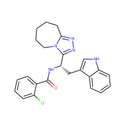 O=C(N[C@@H](Cc1c[nH]c2ccccc12)c1nnc2n1CCCCC2)c1ccccc1Cl ZINC000003192023