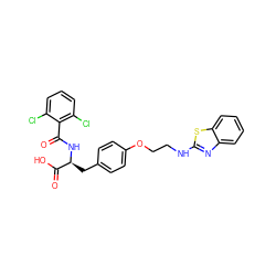 O=C(N[C@@H](Cc1ccc(OCCNc2nc3ccccc3s2)cc1)C(=O)O)c1c(Cl)cccc1Cl ZINC000084654961