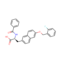 O=C(N[C@@H](Cc1ccc2cc(OCc3ccccc3F)ccc2c1)C(=O)O)c1ccccc1 ZINC000072181512