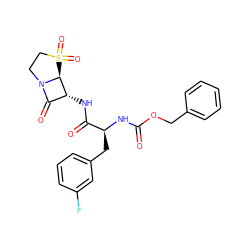 O=C(N[C@@H](Cc1cccc(F)c1)C(=O)N[C@@H]1C(=O)N2CCS(=O)(=O)[C@@H]12)OCc1ccccc1 ZINC000013860556