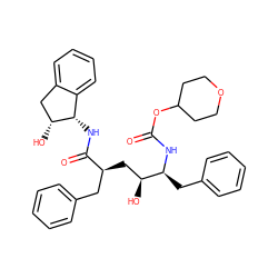 O=C(N[C@@H](Cc1ccccc1)[C@@H](O)C[C@@H](Cc1ccccc1)C(=O)N[C@H]1c2ccccc2C[C@H]1O)OC1CCOCC1 ZINC000014942895