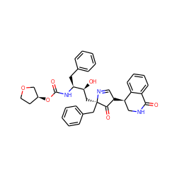 O=C(N[C@@H](Cc1ccccc1)[C@@H](O)C[C@]1(Cc2ccccc2)N=CC([C@@H]2CNC(=O)c3ccccc32)C1=O)O[C@H]1CCOC1 ZINC000101231336