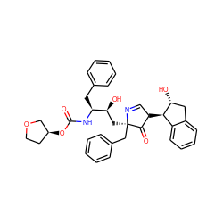 O=C(N[C@@H](Cc1ccccc1)[C@@H](O)C[C@]1(Cc2ccccc2)N=CC([C@@H]2c3ccccc3C[C@H]2O)C1=O)O[C@H]1CCOC1 ZINC000100795550