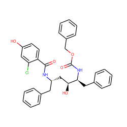 O=C(N[C@@H](Cc1ccccc1)[C@@H](O)C[C@H](Cc1ccccc1)NC(=O)c1ccc(O)cc1Cl)OCc1ccccc1 ZINC000026649159