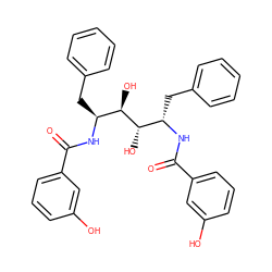 O=C(N[C@@H](Cc1ccccc1)[C@H](O)[C@H](O)[C@H](Cc1ccccc1)NC(=O)c1cccc(O)c1)c1cccc(O)c1 ZINC000029412812