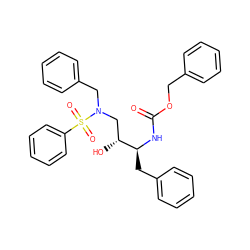 O=C(N[C@@H](Cc1ccccc1)[C@H](O)CN(Cc1ccccc1)S(=O)(=O)c1ccccc1)OCc1ccccc1 ZINC000027653873