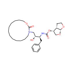 O=C(N[C@@H](Cc1ccccc1)[C@H](O)CN1CCCCCCCCCCCCOC1=O)O[C@H]1CO[C@H]2OCC[C@@H]12 ZINC000014946376