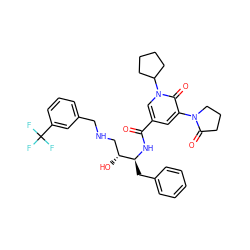 O=C(N[C@@H](Cc1ccccc1)[C@H](O)CNCc1cccc(C(F)(F)F)c1)c1cc(N2CCCC2=O)c(=O)n(C2CCCC2)c1 ZINC000096273413