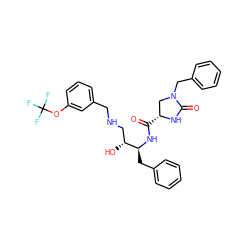 O=C(N[C@@H](Cc1ccccc1)[C@H](O)CNCc1cccc(OC(F)(F)F)c1)[C@@H]1CN(Cc2ccccc2)C(=O)N1 ZINC000029050586