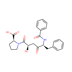 O=C(N[C@@H](Cc1ccccc1)C(=O)C[C@@H](O)C(=O)N1CCC[C@H]1C(=O)O)c1ccccc1 ZINC000026673177