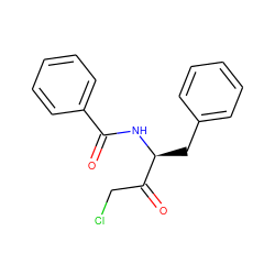 O=C(N[C@@H](Cc1ccccc1)C(=O)CCl)c1ccccc1 ZINC000026151764