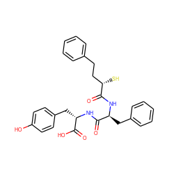 O=C(N[C@@H](Cc1ccccc1)C(=O)N[C@@H](Cc1ccc(O)cc1)C(=O)O)[C@@H](S)CCc1ccccc1 ZINC000013747274