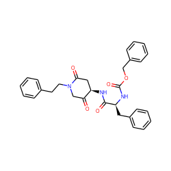 O=C(N[C@@H](Cc1ccccc1)C(=O)N[C@@H]1CC(=O)N(CCc2ccccc2)CC1=O)OCc1ccccc1 ZINC000013819392