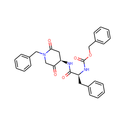 O=C(N[C@@H](Cc1ccccc1)C(=O)N[C@@H]1CC(=O)N(Cc2ccccc2)CC1=O)OCc1ccccc1 ZINC000013819398