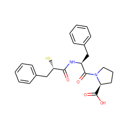 O=C(N[C@@H](Cc1ccccc1)C(=O)N1CCC[C@H]1C(=O)O)[C@@H](S)Cc1ccccc1 ZINC000013747300