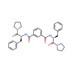 O=C(N[C@@H](Cc1ccccc1)C(=O)N1CCCC1)c1cccc(C(=O)N[C@@H](Cc2ccccc2)C(=O)N2CCCC2)c1 ZINC000028459869