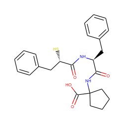 O=C(N[C@@H](Cc1ccccc1)C(=O)NC1(C(=O)O)CCCC1)[C@@H](S)Cc1ccccc1 ZINC000013747264