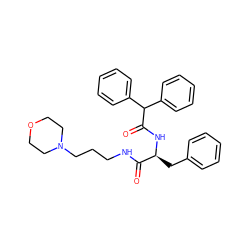 O=C(N[C@@H](Cc1ccccc1)C(=O)NCCCN1CCOCC1)C(c1ccccc1)c1ccccc1 ZINC000028338398