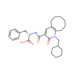 O=C(N[C@@H](Cc1ccccc1)C(=O)O)c1cc2c(n(CC3CCCCC3)c1=O)CCCCCC2 ZINC000084632070