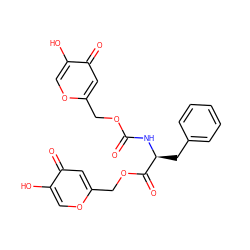 O=C(N[C@@H](Cc1ccccc1)C(=O)OCc1cc(=O)c(O)co1)OCc1cc(=O)c(O)co1 ZINC000028757473