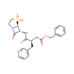 O=C(N[C@@H](Cc1cccnc1)C(=O)N[C@@H]1C(=O)N2CCS(=O)(=O)[C@@H]12)OCc1ccccc1 ZINC000003940149