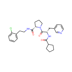 O=C(N[C@@H](Cc1cccnc1)C(=O)N1CCC[C@H]1C(=O)NCCc1ccccc1Cl)C1CCCC1 ZINC000095598617