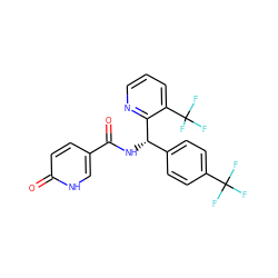 O=C(N[C@@H](c1ccc(C(F)(F)F)cc1)c1ncccc1C(F)(F)F)c1ccc(=O)[nH]c1 ZINC000206262777