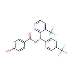 O=C(N[C@@H](c1ccc(C(F)(F)F)cc1)c1ncccc1C(F)(F)F)c1ccc(O)cc1 ZINC000220429461