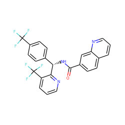 O=C(N[C@@H](c1ccc(C(F)(F)F)cc1)c1ncccc1C(F)(F)F)c1ccc2cccnc2c1 ZINC000215535369