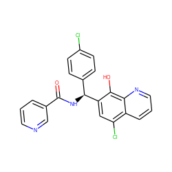 O=C(N[C@@H](c1ccc(Cl)cc1)c1cc(Cl)c2cccnc2c1O)c1cccnc1 ZINC000001170114