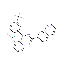 O=C(N[C@@H](c1cccc(C(F)(F)F)c1)c1ncccc1C(F)(F)F)c1ccc2cccnc2c1 ZINC000206266430