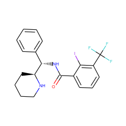 O=C(N[C@@H](c1ccccc1)[C@@H]1CCCCN1)c1cccc(C(F)(F)F)c1I ZINC000073221285