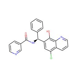 O=C(N[C@@H](c1ccccc1)c1cc(Cl)c2cccnc2c1O)c1cccnc1 ZINC000017360752