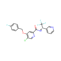 O=C(N[C@@H](c1cccnc1)C(F)(F)F)c1cc(OCc2ccc(F)cc2)c(Cl)cn1 ZINC000149218625