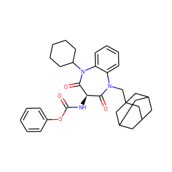 O=C(N[C@@H]1C(=O)N(CC23CC4CC(CC(C4)C2)C3)c2ccccc2N(C2CCCCC2)C1=O)Oc1ccccc1 ZINC000049683393