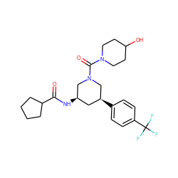 O=C(N[C@@H]1C[C@H](c2ccc(C(F)(F)F)cc2)CN(C(=O)N2CCC(O)CC2)C1)C1CCCC1 ZINC000114341283