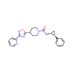 O=C(N[C@@H]1C[C@H]1c1ccccc1)N1CCC(c2nc(-c3ccccn3)no2)CC1 ZINC000043014303