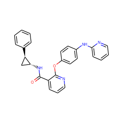 O=C(N[C@@H]1C[C@H]1c1ccccc1)c1cccnc1Oc1ccc(Nc2ccccn2)cc1 ZINC000144746115