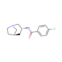 O=C(N[C@@H]1C[C@H]2CCN(C2)C1)c1ccc(Cl)cc1 ZINC000003990027