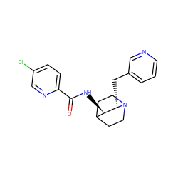 O=C(N[C@@H]1C2CCN(CC2)[C@H]1Cc1cccnc1)c1ccc(Cl)cn1 ZINC000095578755