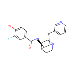 O=C(N[C@@H]1C2CCN(CC2)[C@H]1Cc1cccnc1)c1ccc(O)c(F)c1 ZINC000095571757