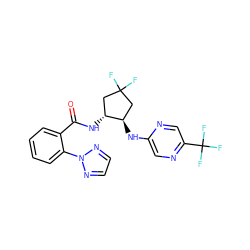 O=C(N[C@@H]1CC(F)(F)C[C@H]1Nc1cnc(C(F)(F)F)cn1)c1ccccc1-n1nccn1 ZINC001772615400