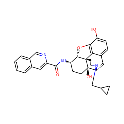 O=C(N[C@@H]1CC[C@@]2(O)[C@H]3Cc4ccc(O)c5c4[C@@]2(CCN3CC2CC2)[C@H]1O5)c1cc2ccccc2cn1 ZINC000040955204