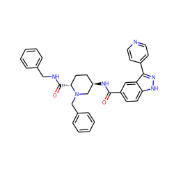 O=C(N[C@@H]1CC[C@@H](C(=O)NCc2ccccc2)N(Cc2ccccc2)C1)c1ccc2[nH]nc(-c3ccncc3)c2c1 ZINC000205027084