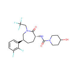 O=C(N[C@@H]1CC[C@@H](c2cccc(F)c2F)CN(CC(F)(F)F)C1=O)N1CCC(O)CC1 ZINC000045259711