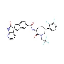 O=C(N[C@@H]1CC[C@@H](c2cccc(F)c2F)CN(CC(F)(F)F)C1=O)c1ccc2c(c1)C[C@]1(C2)C(=O)Nc2ncccc21 ZINC000136818669